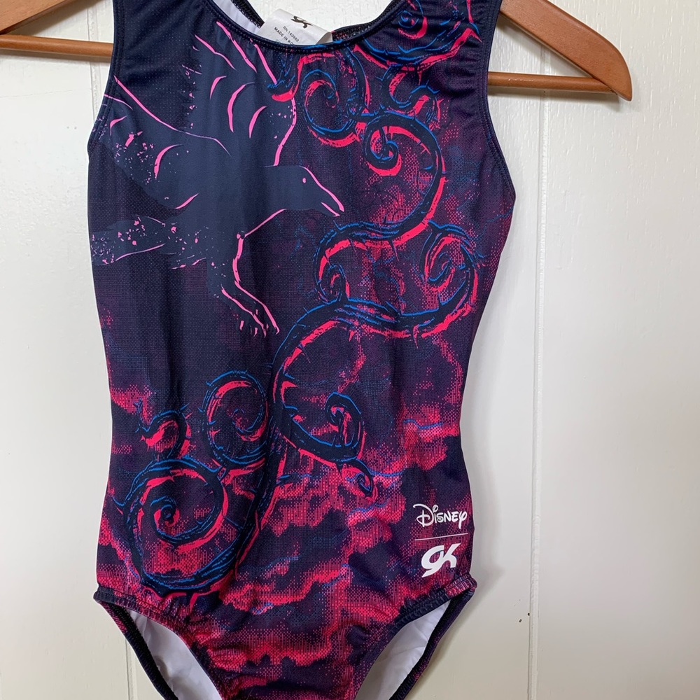GK Elite x Disney Descendants Gymnastics Leotard. Size: AS (adult small)
